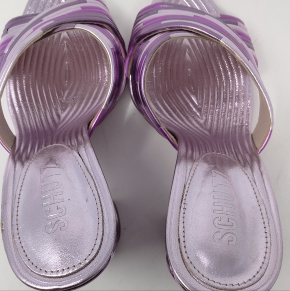 Emma dale metallic pink and purple open toe heels size 6.5 b by Schutz - Picture 4 of 9
